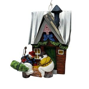 Ornament Ice Fishing Snowmen and Shack Vintage Christmas Holiday Ornament